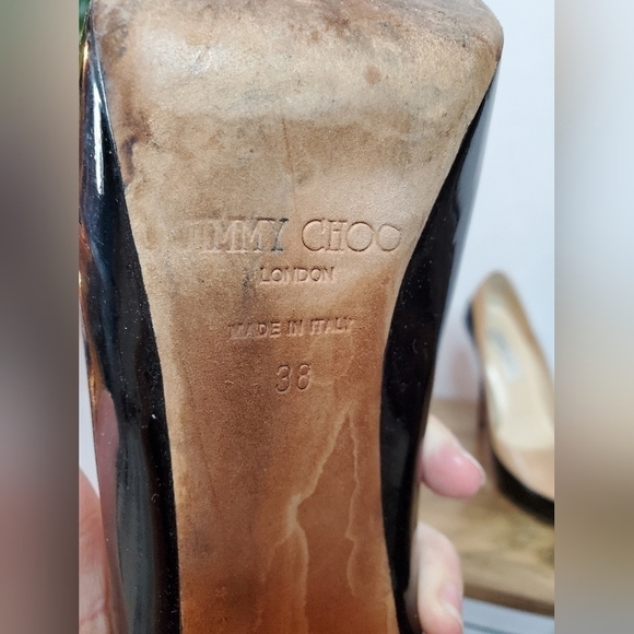 Jimmy Choo nude and black Platform Pumps. Size 38. Very good used condition - Picture 6 of 12